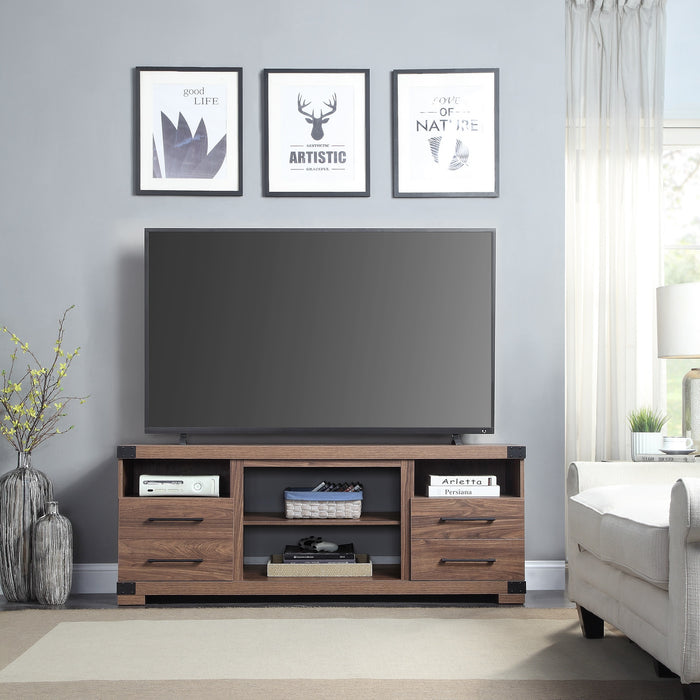 Meuble pour téléviseur Richmond de Manhattan Comfort de 60 po avec 2 tiroirs et 4 tablettes - brun
