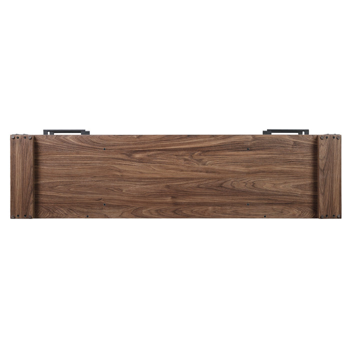 Meuble pour téléviseur Richmond de Manhattan Comfort de 60 po avec 2 tiroirs et 4 tablettes - brun