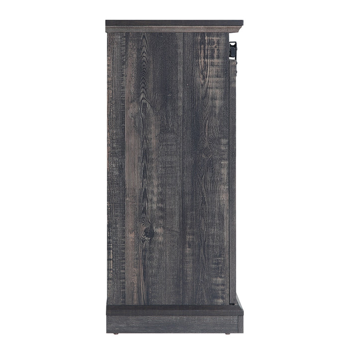 Meuble pour téléviseur Myrtle de Manhattan Comfort de 60 po avec 2 portes coulissantes - brun foncé