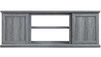 Meuble pour téléviseur Franklin de Manhattan Comfort de 60 po avec 2 portes et tablettes ouvertes - gris