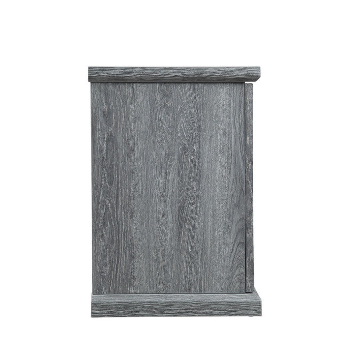 Meuble pour téléviseur Franklin de Manhattan Comfort de 60 po avec 2 portes et tablettes ouvertes - gris