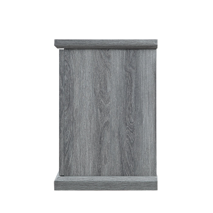 Meuble pour téléviseur Franklin de Manhattan Comfort de 60 po avec 2 portes et tablettes ouvertes - gris