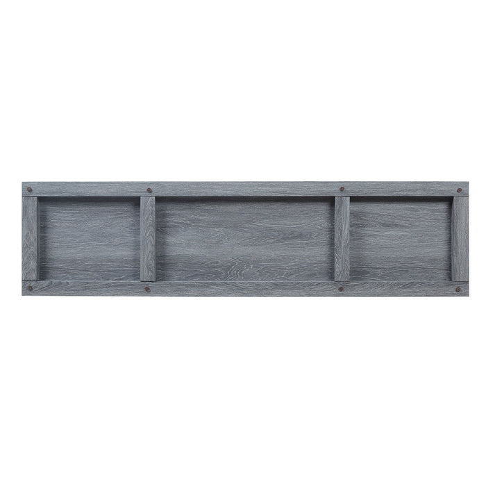 Meuble pour téléviseur Franklin de Manhattan Comfort de 60 po avec 2 portes et tablettes ouvertes - gris