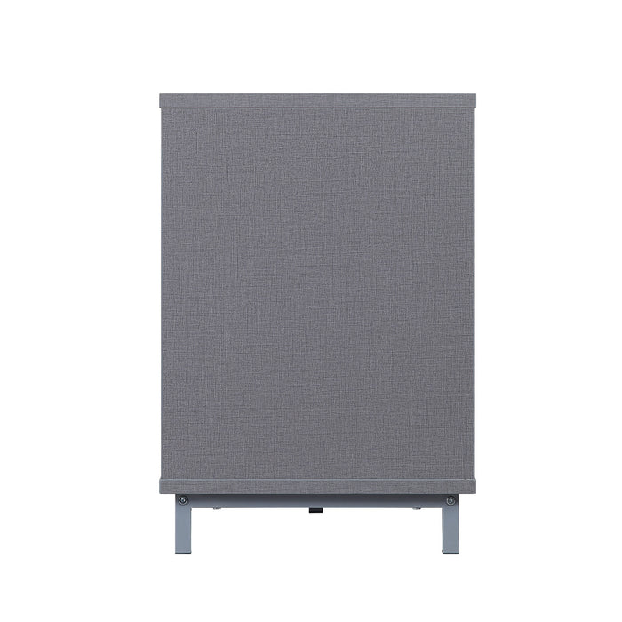 Meuble pour téléviseur Brighton de Manhattan Comfort de 60 po avec tablettes en verre et système de gestion des câbles - gris