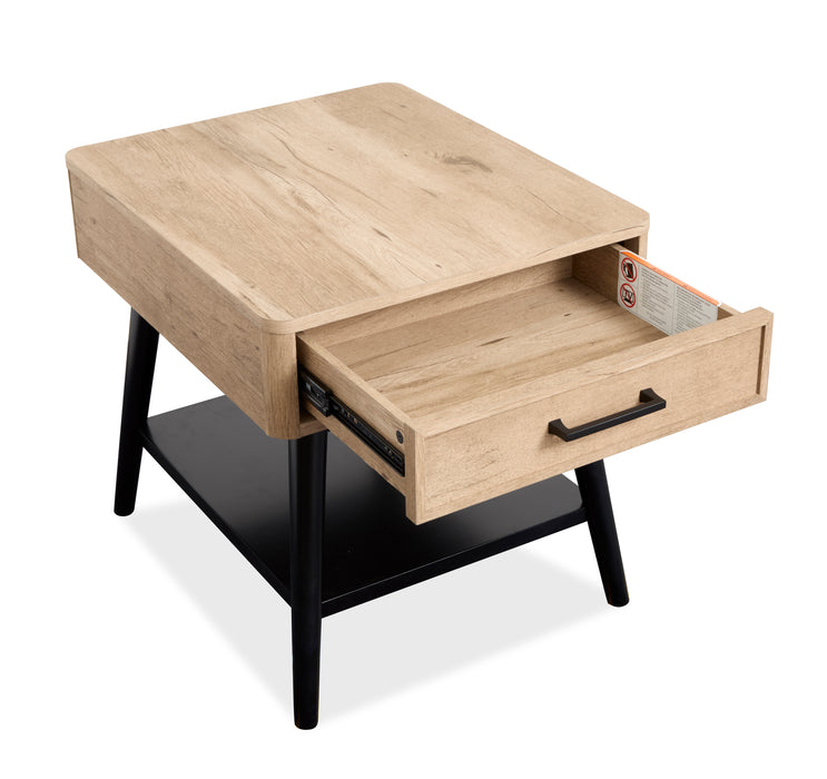 Table de bout Tyssen de 22 po avec rangement - bois de grève