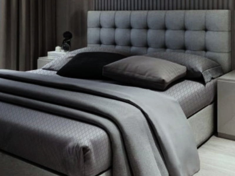 Ensemble de draps LUSOME de 4 pièces en coton à régulation de température pour très grand lit divisé - perle fumée 