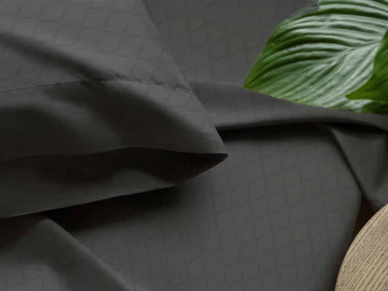 Ensemble de draps LUSOME de 4 pièces en coton à régulation de température pour très grand lit divisé - perle fumée 