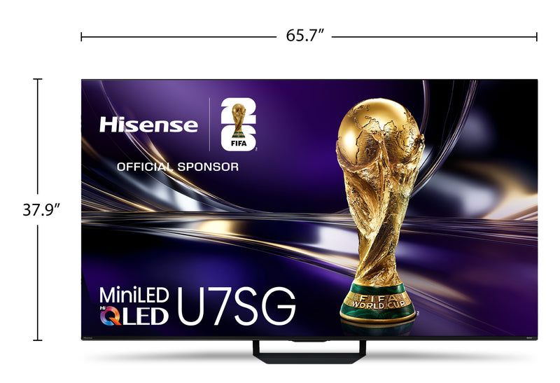 Téléviseur QLED Hisense U7SG UHD 4K de 75 po avec Mini DEL, IA et (écran) antireflet (75U7SG) - modèle 2026
