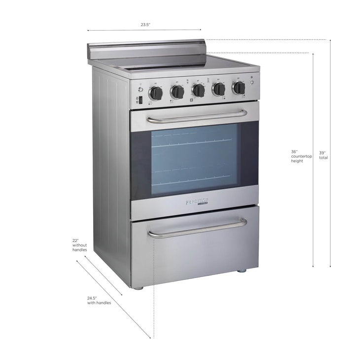 Cuisinière électrique Prestige par Unique de 24 po à convection - UGP-24V EC S/S