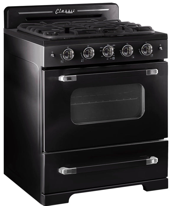 Cuisinière à gaz Classic Rétro par Unique de 30 po à convection - UGP-30CR B