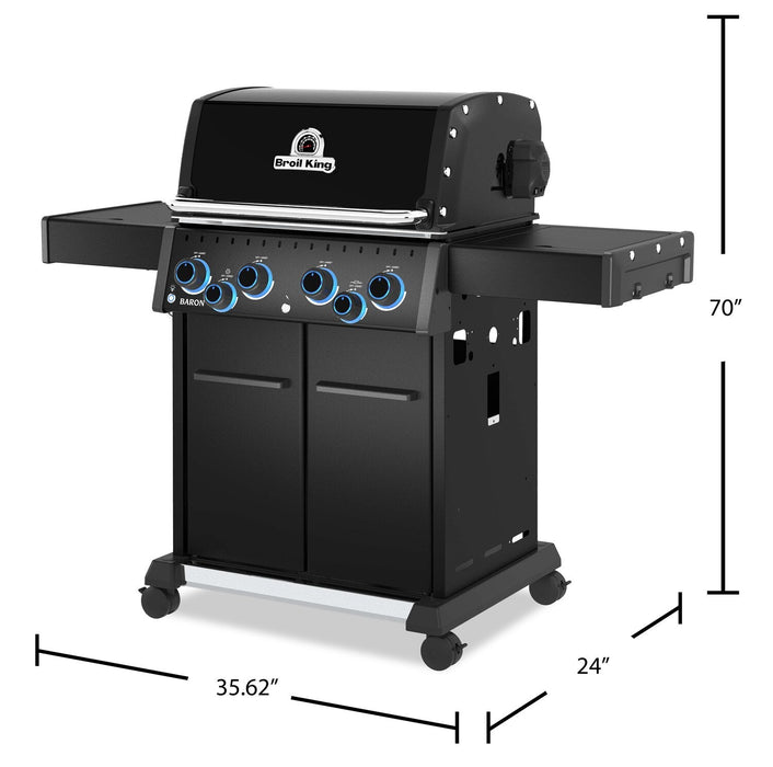Barbecue à gaz naturel BaronMC 490 Pro Shadow de 65 000 BTU - noir - 674147