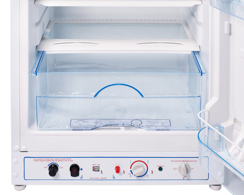 Réfrigérateur au gaz propane Hors réseau par Unique de 8 pi3 avec ventilation directe - UGP-8C DV W