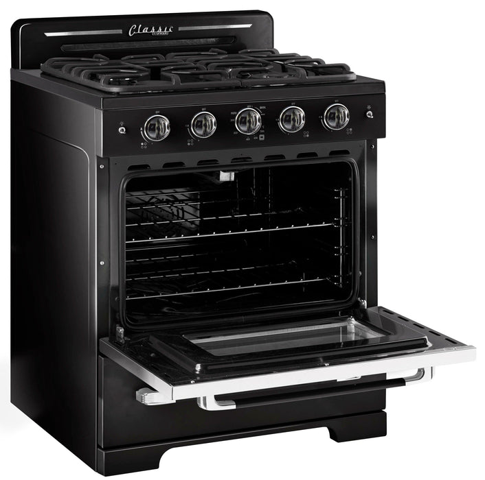 Cuisinière à gaz Classic Rétro par Unique de 30 po à convection - UGP-30CR B