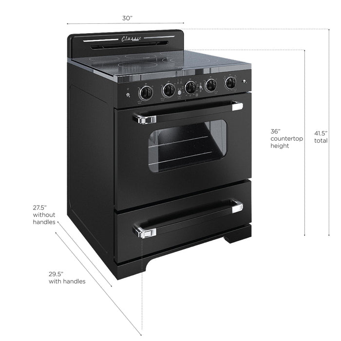 Cuisinière électrique  Classic Rétro par Unique de 30 po à convection - UGP-30CR EC B