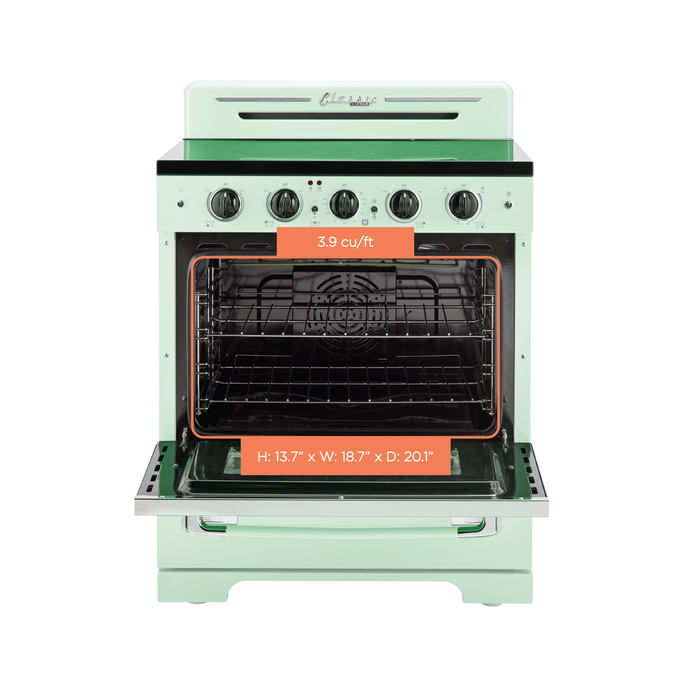 Cuisinière électrique  Classic Rétro par Unique de 30 po à convection - UGP-30CR EC LG
