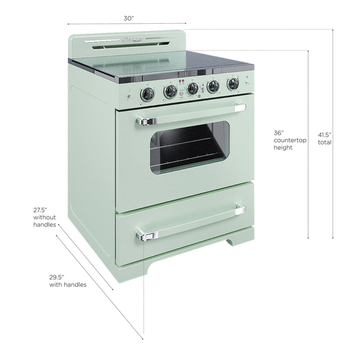Cuisinière électrique  Classic Rétro par Unique de 30 po à convection - UGP-30CR EC LG