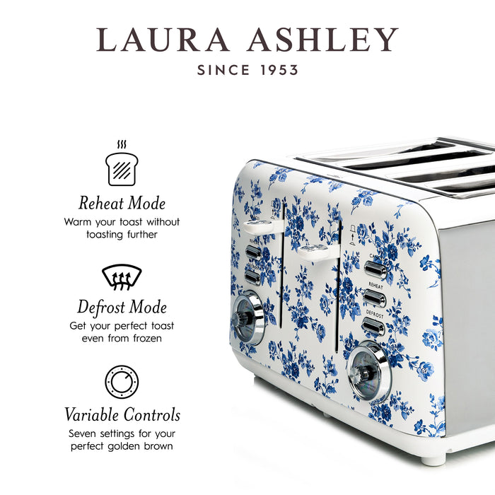 Grille-pain Laura Ashley à 4 tranches, rosier de Chine - VQ_SBT583-LACR-CA