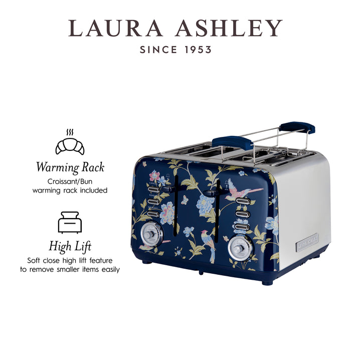 Grille-pain Laura Ashley à 4 tranches, bleu marine d’Elveden - VQ_SBT583-LAN-CA