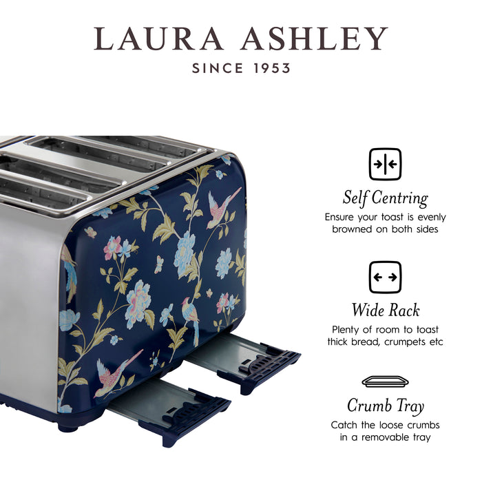 Grille-pain Laura Ashley à 4 tranches, bleu marine d’Elveden - VQ_SBT583-LAN-CA