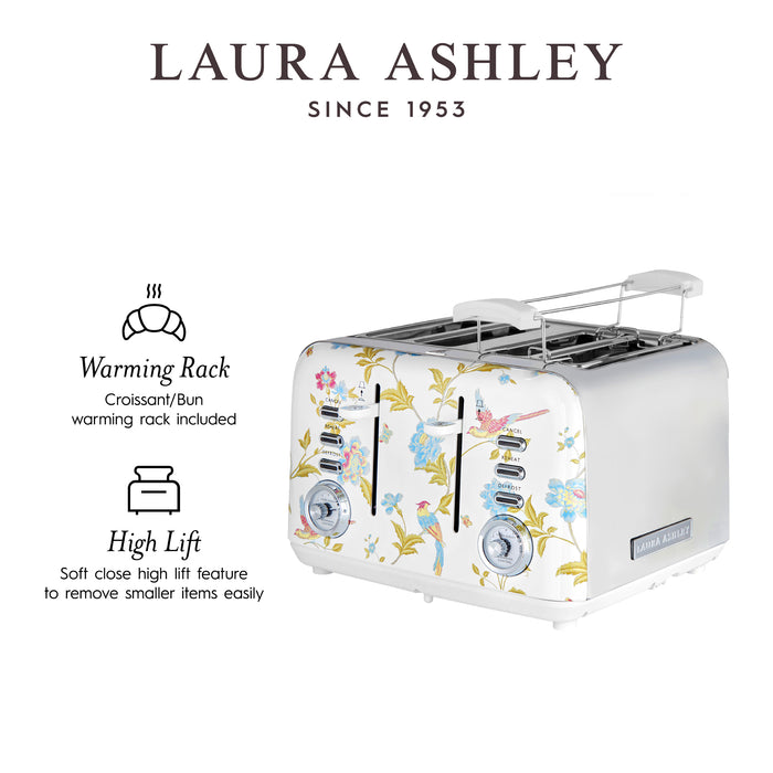 Grille-pain Laura Ashley à 4 tranches, blanc d’Elveden - VQ_SBT583-LAW-CA