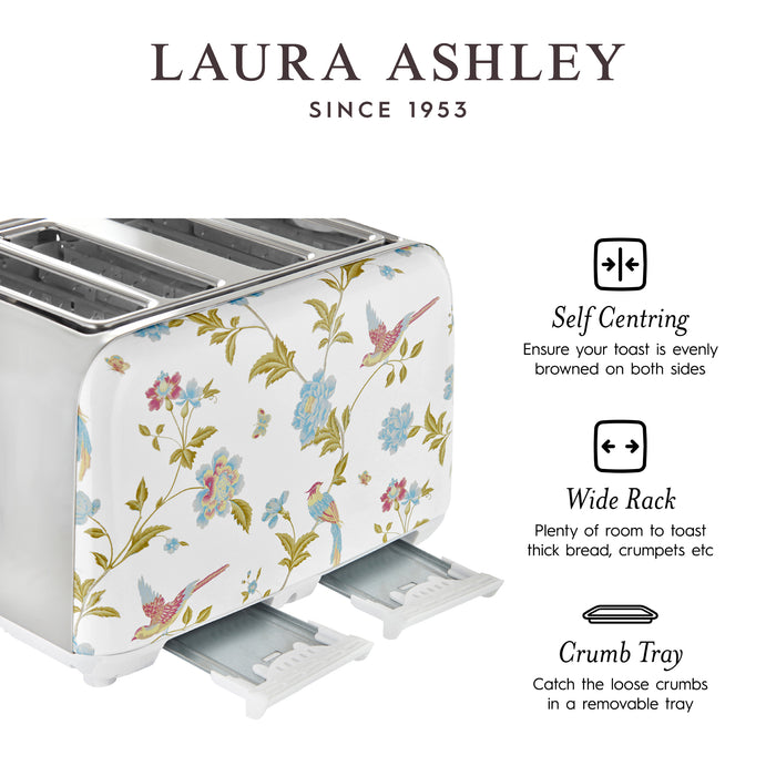 Grille-pain Laura Ashley à 4 tranches, blanc d’Elveden - VQ_SBT583-LAW-CA