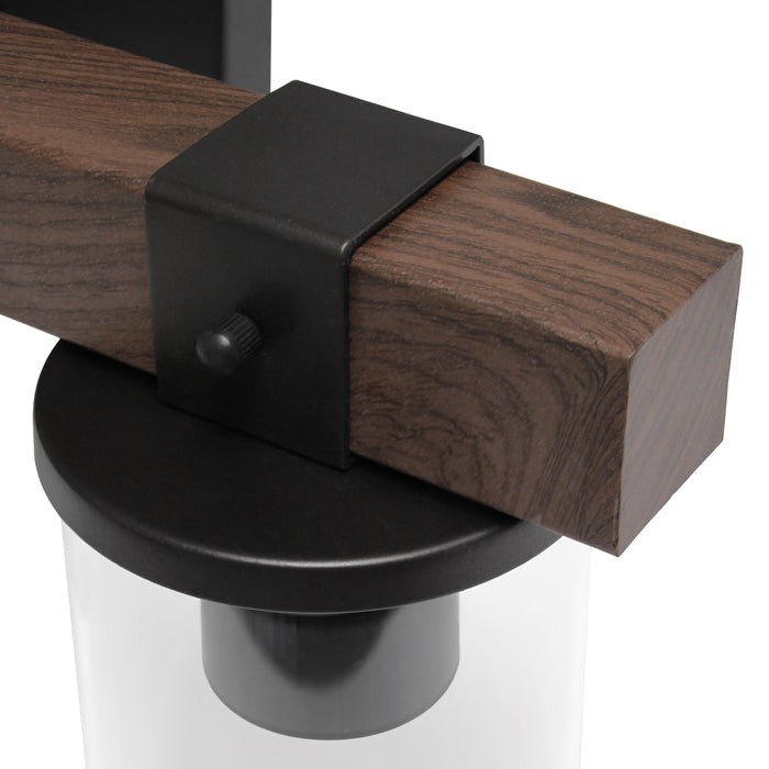 Éclairage au-dessus du meuble-lavabo d’Elegant Designs à 3 ampoules de type lanterne - brun