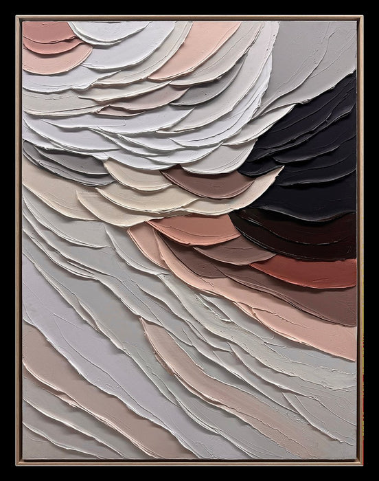 Œuvre d’art murale Melody peinte à la main à texture épaisse avec planche - 36 po x 48 po
