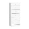 Commode verticale haute Astrid à 6 tiroirs pour enfants - blanche
