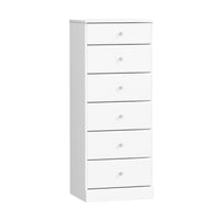 Commode verticale haute Astrid à 6 tiroirs pour enfants - blanche