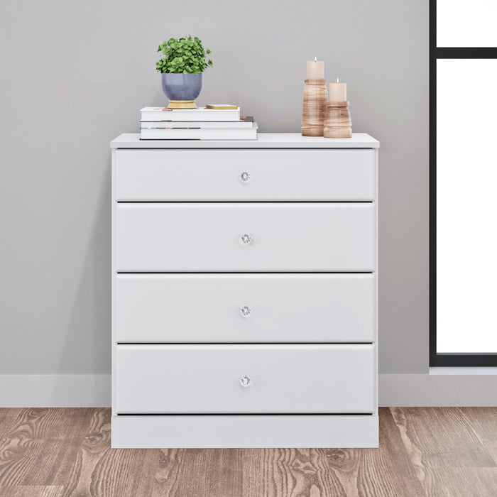 Commode Astrid à 4 tiroirs pour enfants - blanche