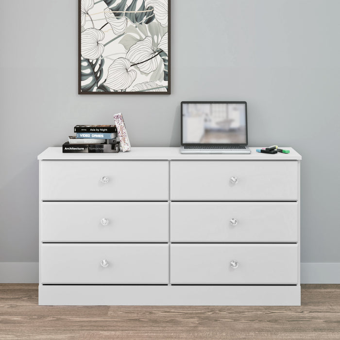 Commode Astrid à 6 tiroirs pour enfants - blanche