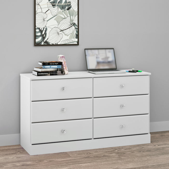 Commode Astrid à 6 tiroirs pour enfants - blanche