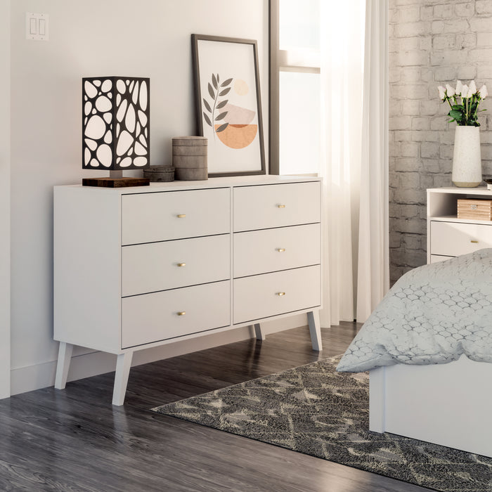 Commode Milo à 6 tiroirs - blanche