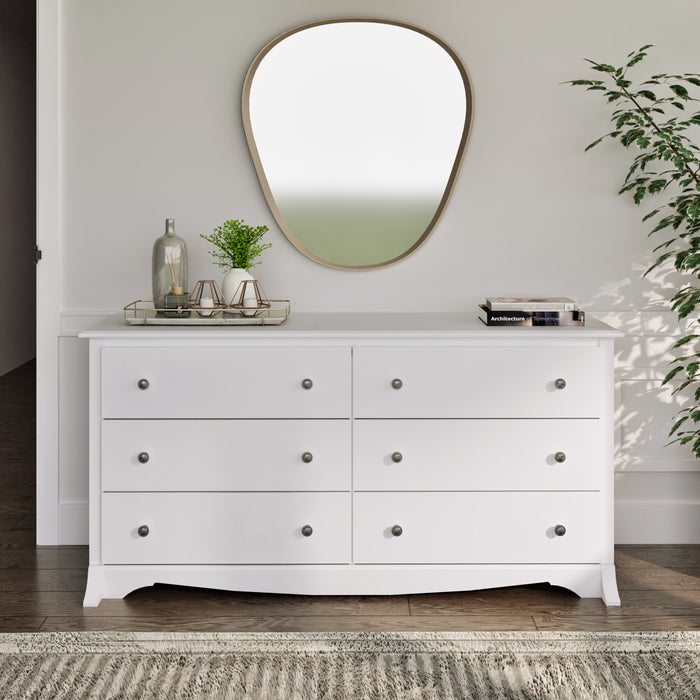 Commode Monterey à 6 tiroirs - blanche