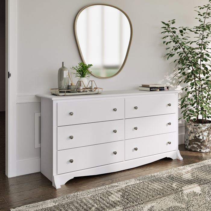 Commode Monterey à 6 tiroirs - blanche