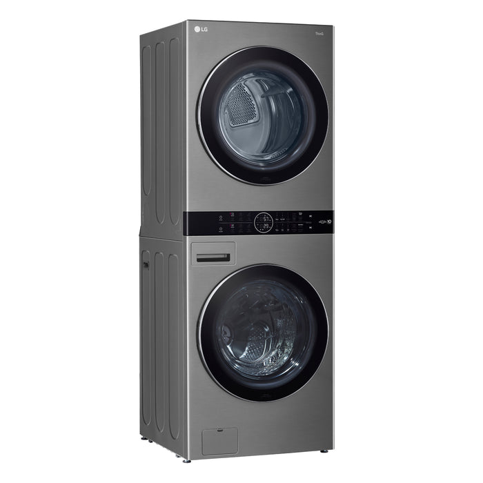 Tour de lavage LG à chargement frontal avec laveuse de 5,2 pi³ et sécheuse de 7,4 pi³ - acier graphite - WKEX200HVA 