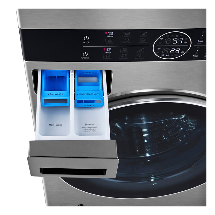 Tour de lavage LG à chargement frontal avec laveuse de 5,2 pi³ et sécheuse de 7,4 pi³ - acier graphite - WKEX200HVA 