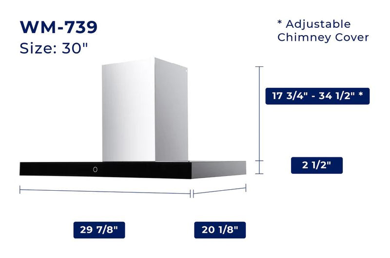 Hotte de cuisinière murale convertible Chef de Hauslane de 30 po - WM-739SS-30