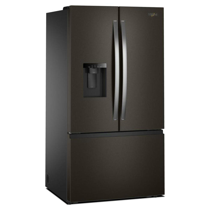 Réfrigérateur Whirlpool de 36 po et de 30 pi3 à portes françaises avec machine à glaçons double - acier inoxydable noir - WRFF3736SV