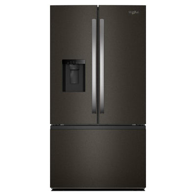 Whirlpool 36" 30 Cu. Ft. French-Door Refrigerator with Ice and Water - Black Stainless Steel - WRFF3536SV | Réfrigérateur Whirlpool de 36 po et de 30 pi3 à portes françaises avec eau et glaçons - acier inoxydable noir - WRFF3536SV | WRFF353V