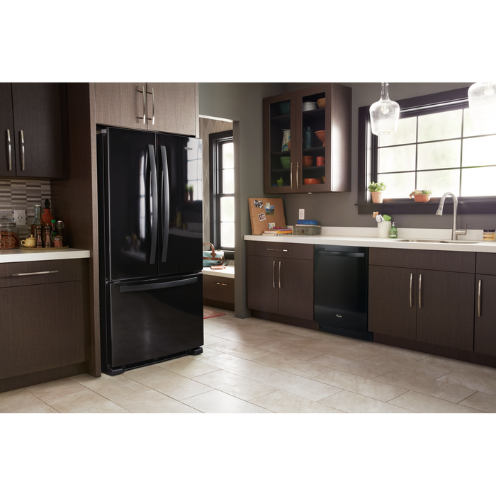 Réfrigérateur Whirlpool de 22 pi³ et de 33 po à congélateur inférieur - noir - WRFF5333PB