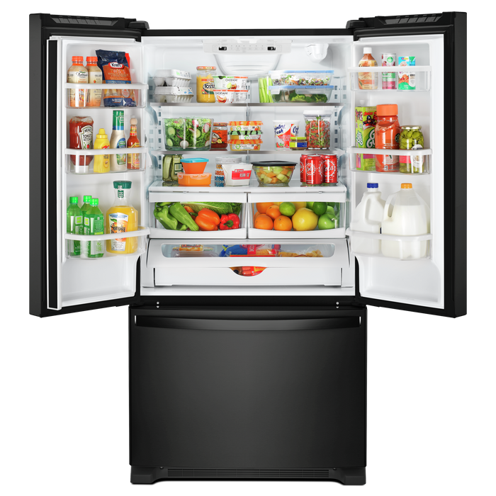 Réfrigérateur Whirlpool de 22 pi³ et de 33 po à congélateur inférieur - noir - WRFF5333PB