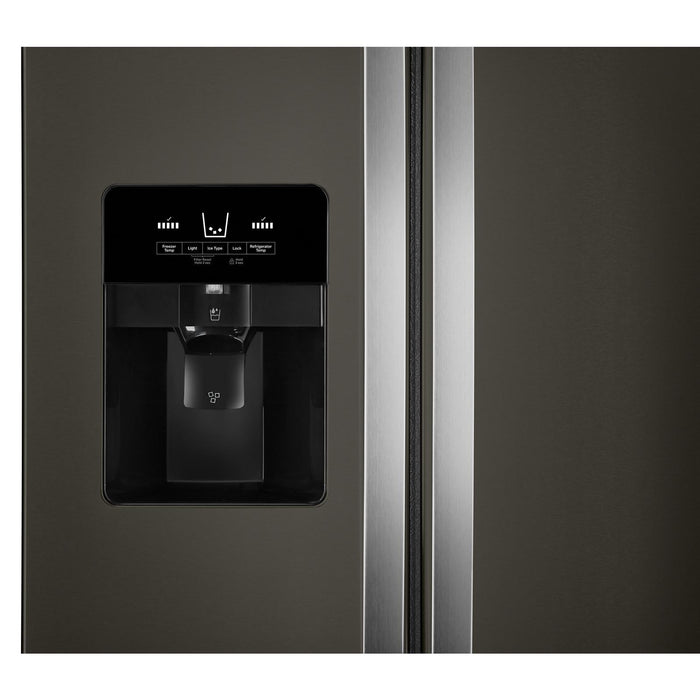 Réfrigérateur Whirlpool de 21 pi³ et de 33 po à compartiments juxtaposés - acier inoxydable noir - WRS321SDHV