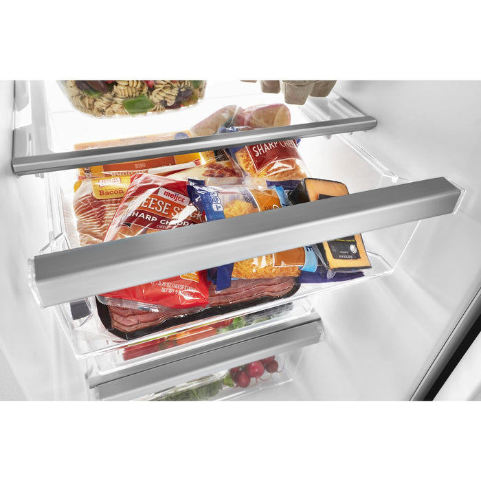 Réfrigérateur Whirlpool de 21 pi³ et de 33 po à compartiments juxtaposés - acier inoxydable noir - WRS321SDHV