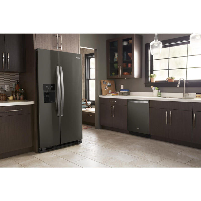 Réfrigérateur Whirlpool de 21 pi³ et de 33 po à compartiments juxtaposés - acier inoxydable noir - WRS321SDHV