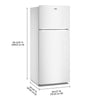 Whirlpool 28” 18.0 Cu. Ft. Top Freezer Refrigerator – White - WRTX5118TW | Réfrigérateur Whirlpool de 18,0 pi³ et de 28 po à congélateur supérieur - blanc - WRTX5118TW