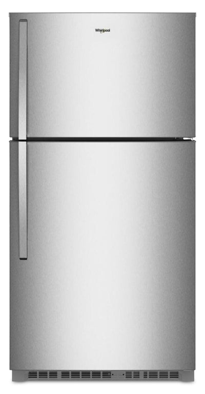 Whirlpool 32.8" 21 Cu. Ft. Top Freezer Refrigerator - Fingerprint Resistant Stainless - WRTX7421TZ | Réfrigérateur Whirlpool de 21 pi³ et de 32,8 po à congélateur supérieur - acier inoxydable résistant aux traces de doigts - WRTX7421TZ