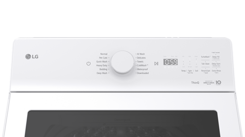 Laveuse LG à chargement par le haut de 6,3 pi3 avec turbine, EasyUnload🅫 et TurboWash🅫 - blanche - WT8300CW