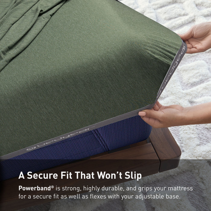 Ensemble de draps haute performance Hyper-Wool de BEDGEAR 4 pièces pour très grand lit - vert forêt