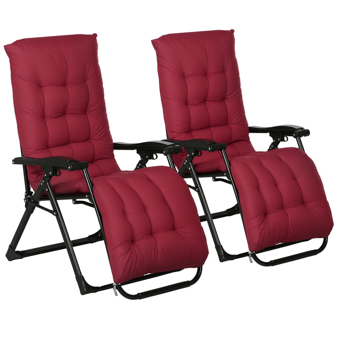 Outsunny Chaise Inclinable, Chaise Longue Pliante Avec Porte-gobelet
